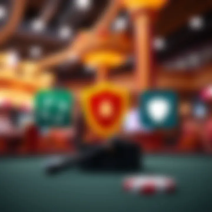 Graphic depicting secure gameplay alternatives with safe app icons and shield symbols to represent legal and ethical gaming options