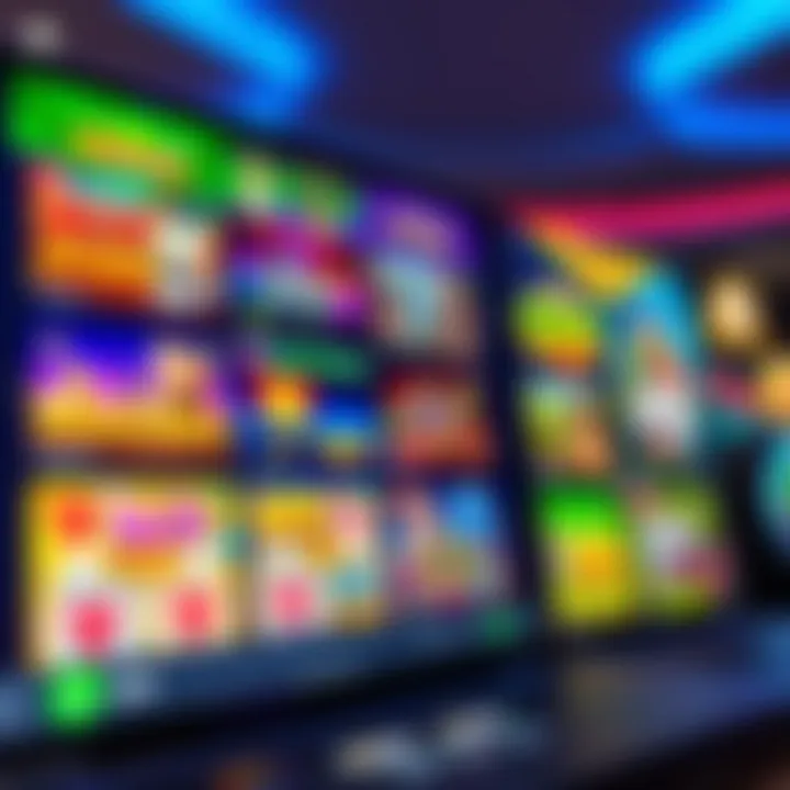 Diverse Game Selection at Top Nigerian Online Casinos Online casino interface displaying a variety of slot games with vibrant graphics and user-friendly layout