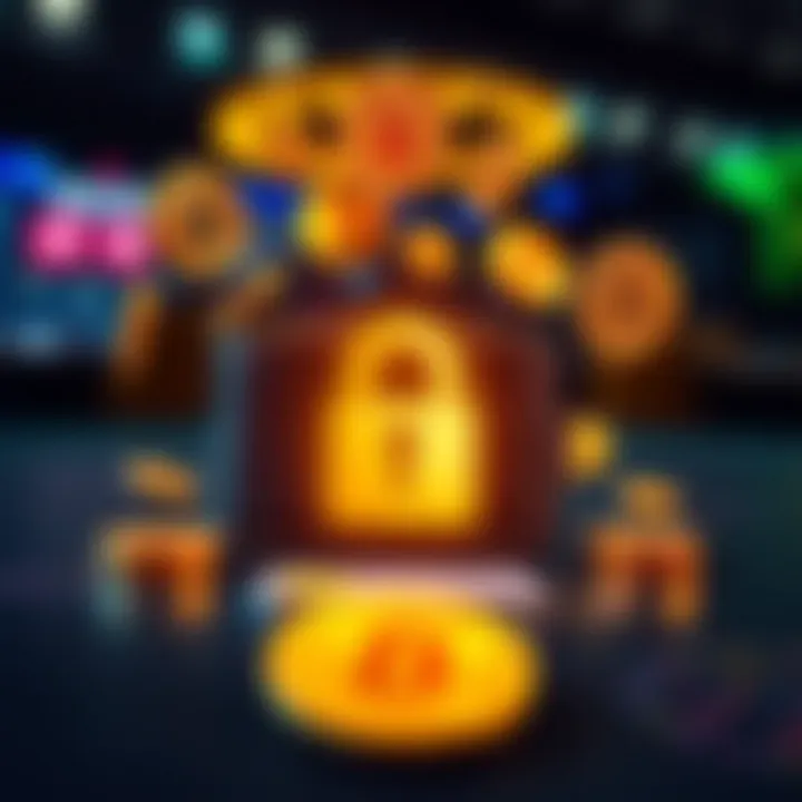 Secure Cryptocurrency Deposits for Nigerian PinupBet Users Cryptocurrency icons surrounding a secure digital wallet representing safe crypto deposits on a betting platform