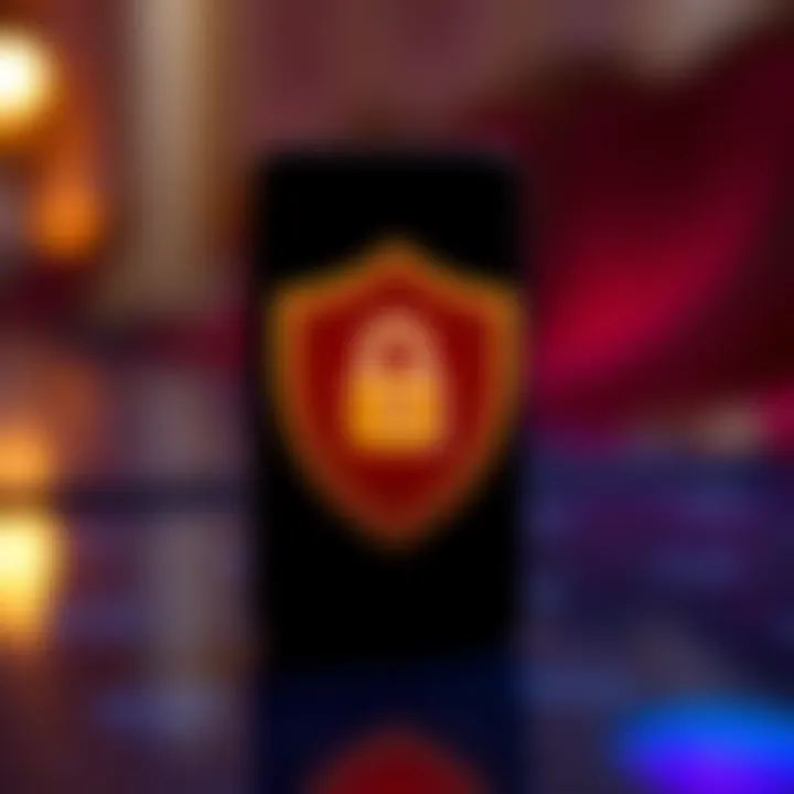 Enhancing Security on Old PinupBet Mobile Lite in Nigeria Secure login shield icon overlaying a smartphone symbolizing enhanced security on mobile betting platform