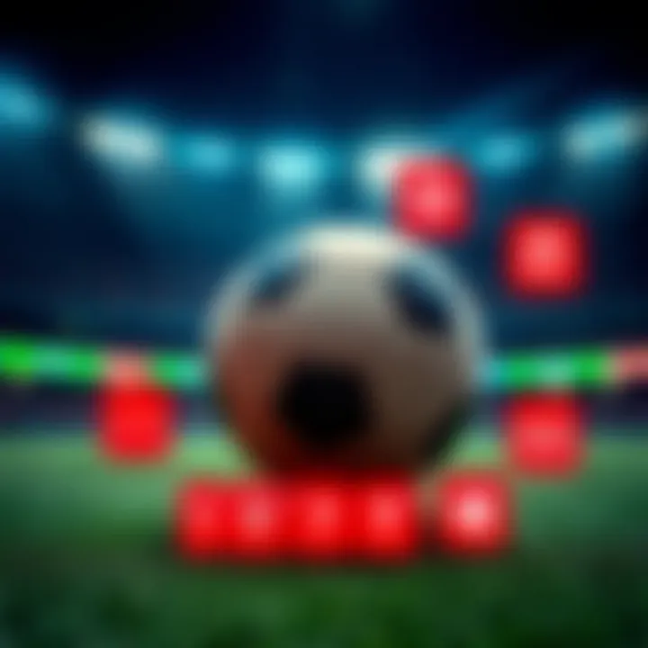 Football pitch with highlighted betting tips and winning strategy icons