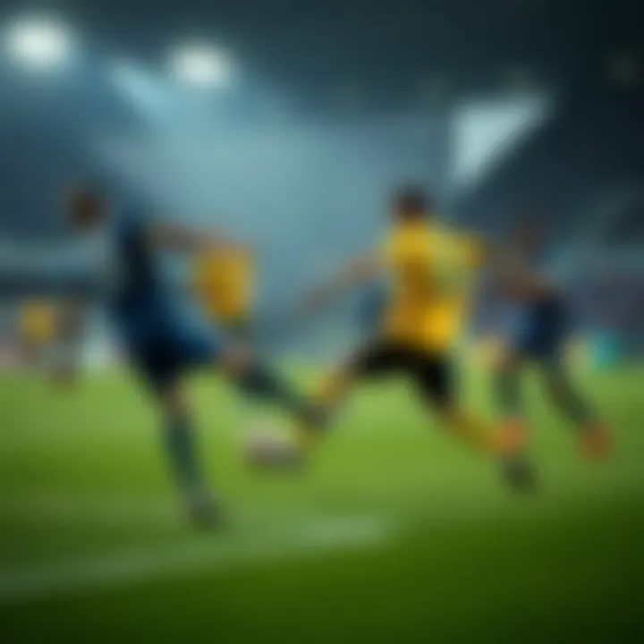 Dynamic football match in Ukraine Premier League showcasing team strategies on the field