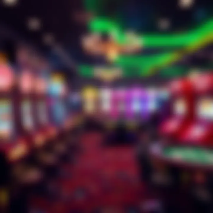 Casino game selection with colorful slot machines and poker tables on PinupBet