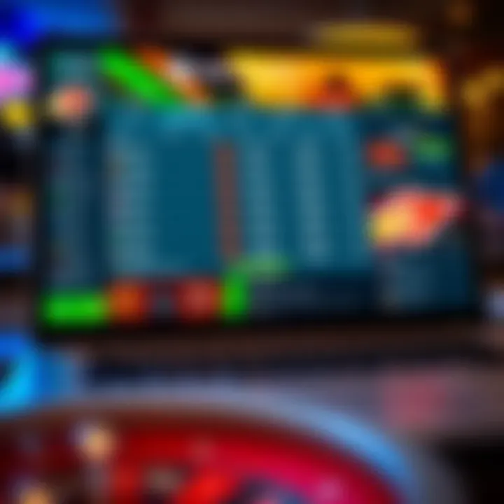 Illustration showing a digital interface with betting odds and Rocketman Signal indicators on a laptop screen