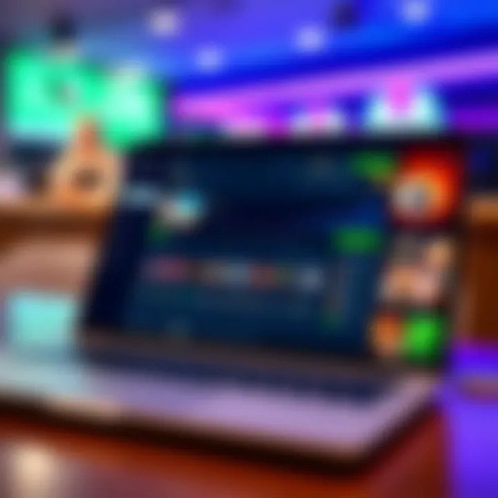 Laptop displaying PinupBet dashboard with betting options, secure payment icons, and user-friendly layout