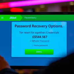 Password recovery screen showing options to reset forgotten credentials via email or phone verification