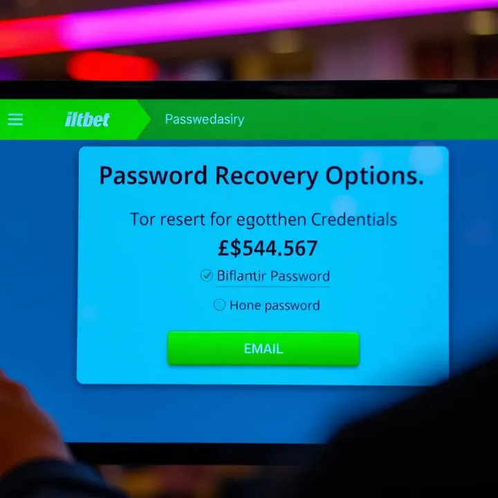 Password recovery screen showing options to reset forgotten credentials via email or phone verification