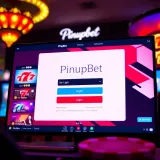 User interface of PinupBet showing login screen with colorful betting options