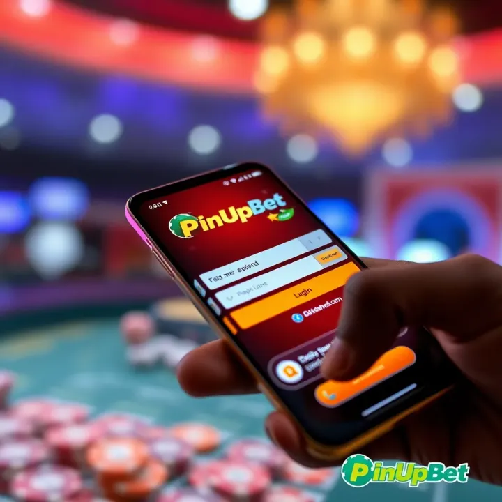 Mobile phone screen displaying PinUpBet old mobile platform login interface in Nigeria