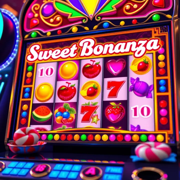 Colorful Sweet Bonanza slot machine featuring vibrant fruit symbols and candies on PinupBet