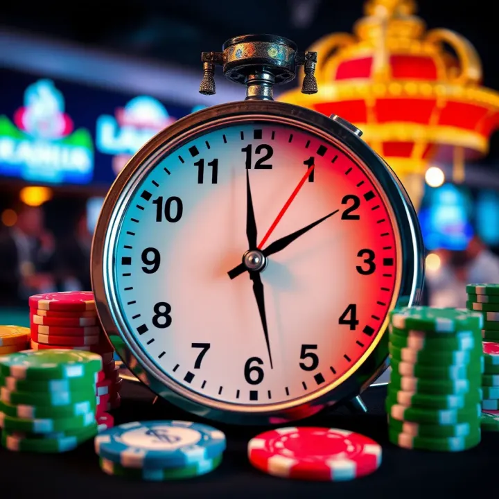 Withdrawal Timing and Security Measures at Nigerian Online Casinos Graphic showing a clock with casino chips and currency icons representing withdrawal timing and security checks