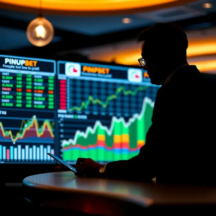 Silhouette of a business leader analyzing data charts representing betting market growth